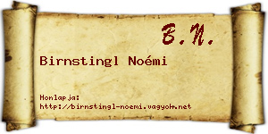 Birnstingl Noémi névjegykártya
